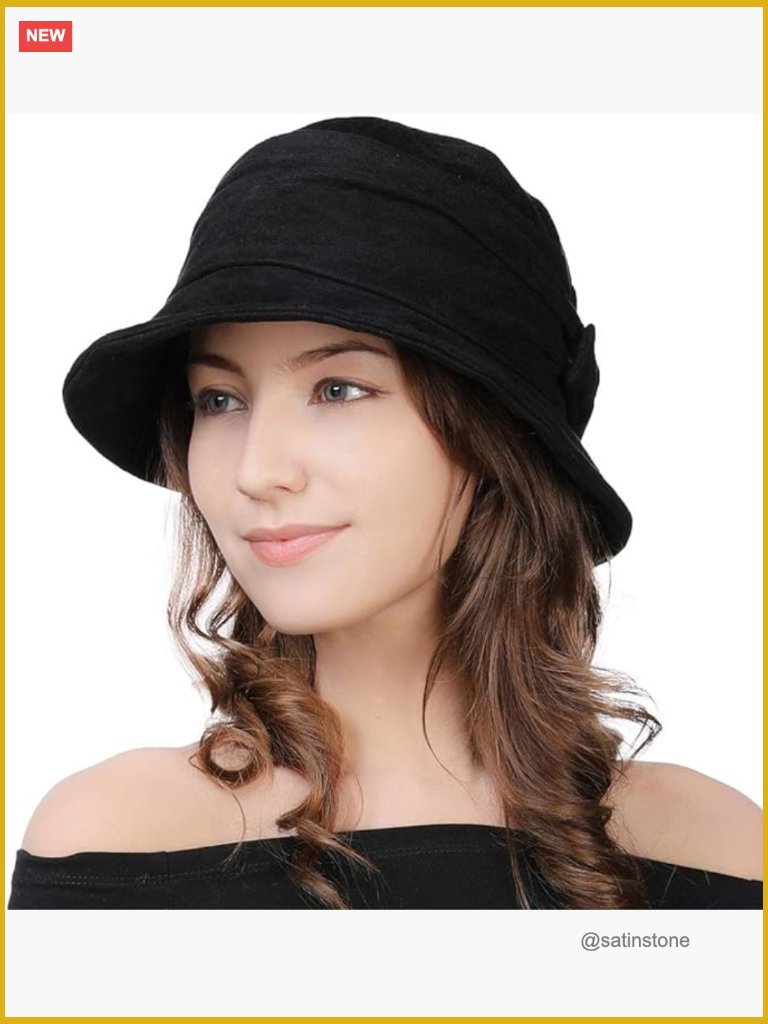 Vintage Cloche Bucket Hat Packable Church Derby Winter Floppy Adjustable